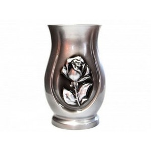 Ваза из полимергранита ВПЛ-1.005 Черная с серебрением